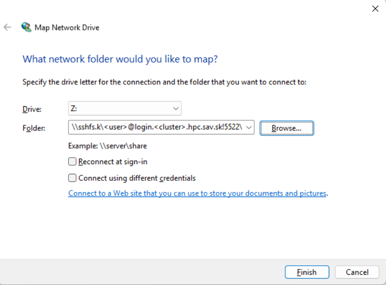 SSHFS Windows connect